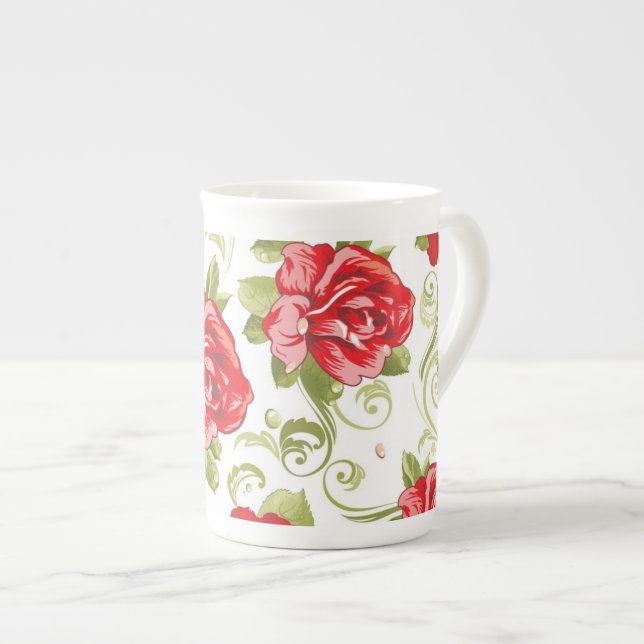 Taza De Porcelana Rosas rojas huecas ventilares de China (Derecha)