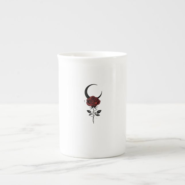 Taza De Porcelana Rose Moon Mug (Frente)