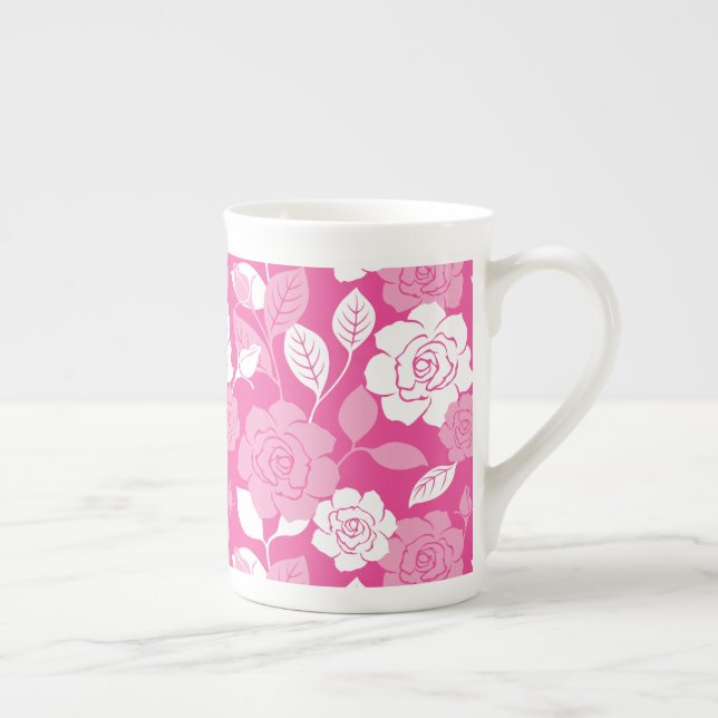 TAZA DE PORCELANA ROSE PATTERN (PINK) (Derecha)