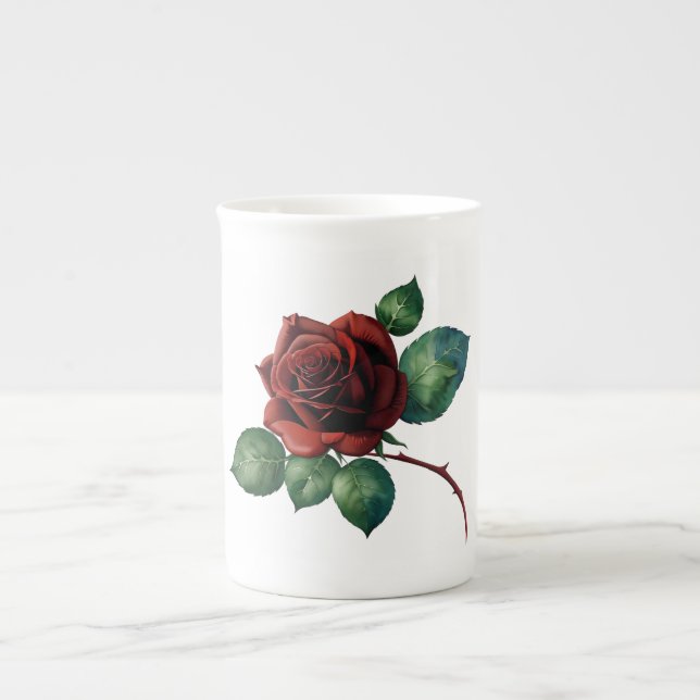 Taza De Porcelana Roses rojos (Frente)