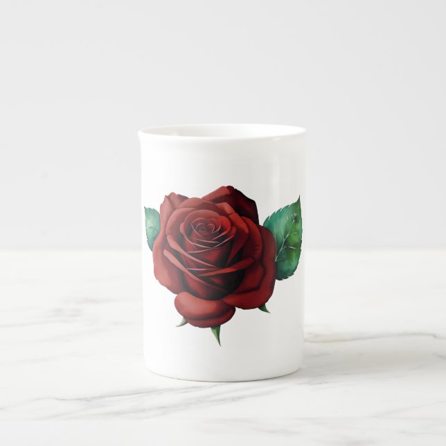 Taza De Porcelana Roses rojos (Frente)