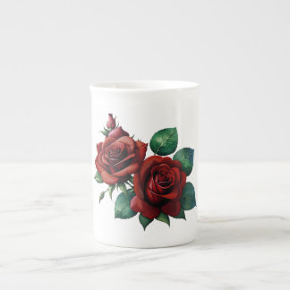 Taza De Porcelana Roses rojos