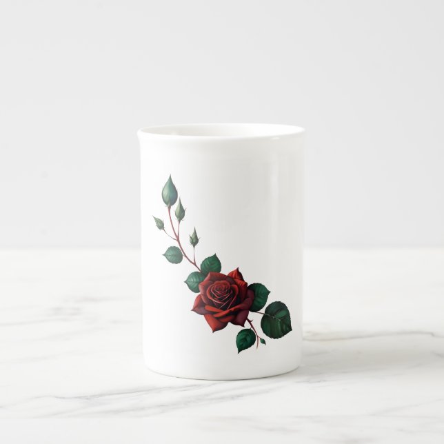 Taza De Porcelana Roses rojos (Frente)
