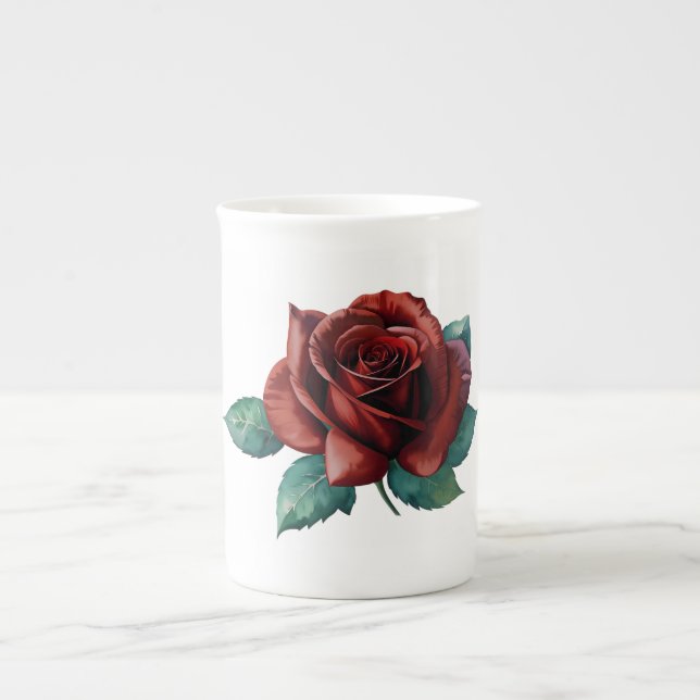 Taza De Porcelana Roses rojos (Frente)