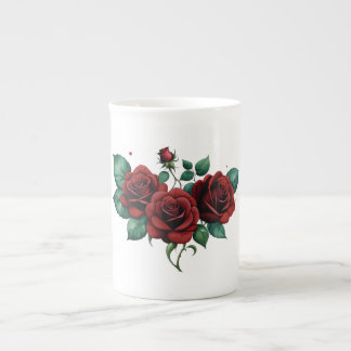 Taza De Porcelana Roses rojos