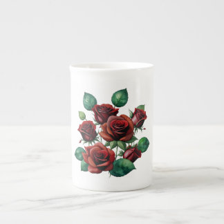 Taza De Porcelana Roses rojos