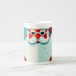 Taza De Porcelana rostro alegre de Santa Claus