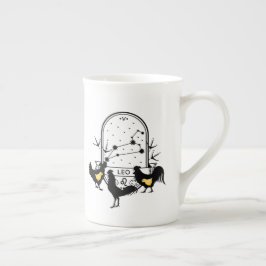 Taza De Porcelana Rótulo zodiaco y Mascotas coincidentes. Leo - Poll