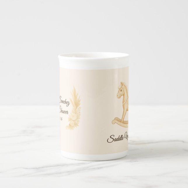 Taza De Porcelana "Saddle Up" Boho Western Baby Shower (Frente)