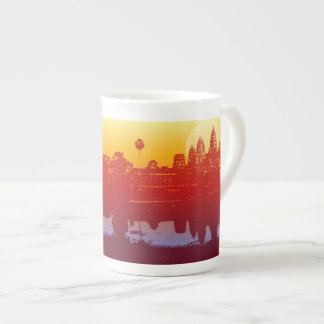 Taza De Porcelana Salida del sol moderna del arte de la silueta de