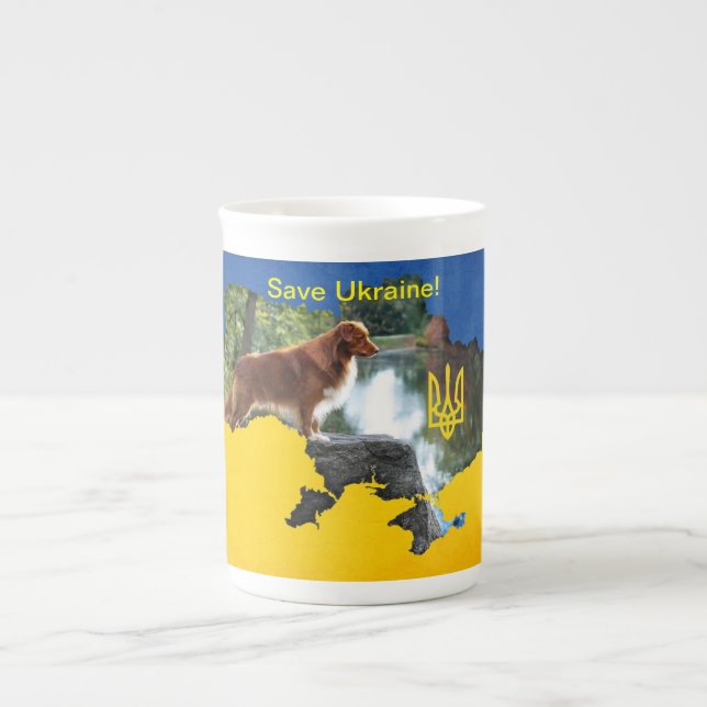 Taza De Porcelana Salvar a Ucrania (Frente)