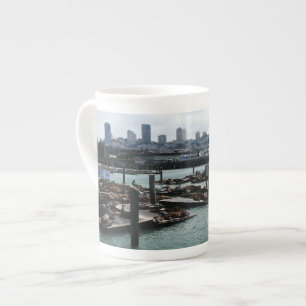 Taza De Porcelana San Francisco y leones marinos de Pier 39 Panorama