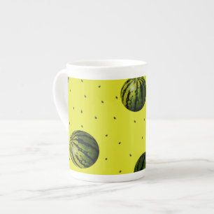 Taza De Porcelana sandía amarilla con semillas