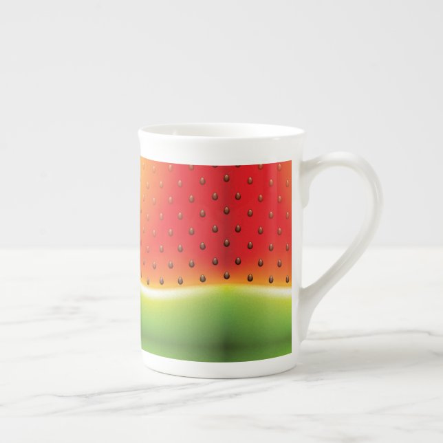 Taza De Porcelana sandía con fondo de semilla (Derecha)
