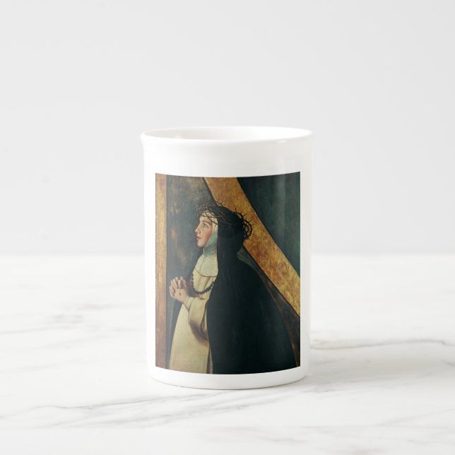 Taza De Porcelana Santa Catalina de Siena por Juan Bautista Maino (Frente)