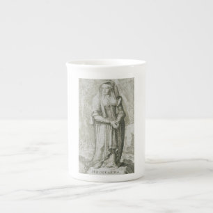 Taza De Porcelana Santa Hildegarda de Bingen Arte Místico Medieval