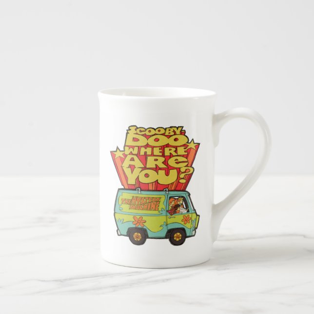 Taza De Porcelana Scooby-Doo | "¿Dónde Estás?" Retro Personalizado V (Derecha)