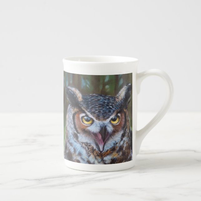 Taza De Porcelana Screeching Owl Latte mok (Derecha)