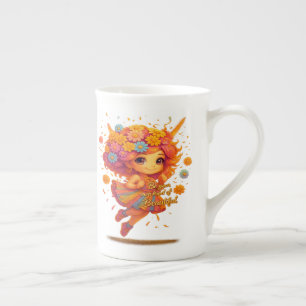 Taza De Porcelana "Sé brillante, sé bella" Tall Mug - Whimsical Flo