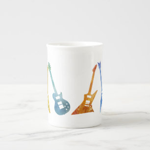 Taza De Porcelana Seis guitarras positivamente eléctricas