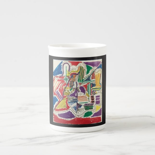 Taza De Porcelana Sencillez Resumen Hueso China Mug (Frente)