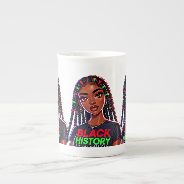 Taza De Porcelana Señora de la Historia Negra (Frente)