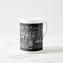 Taza De Porcelana Sentimientos navideños estilo pizarra China Mug