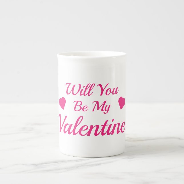 Taza De Porcelana Serás Mi Perro Hueso De San Valentín (Frente)