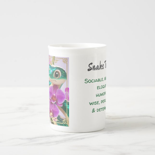 Taza De Porcelana Serpiente - Zodiaco chino (Frente)
