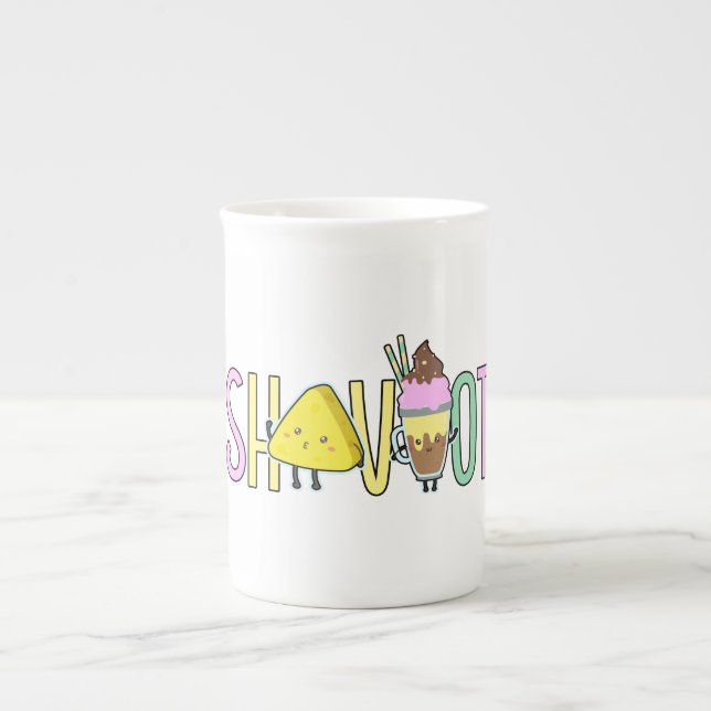 Taza De Porcelana Shavuot - Shavuos, helado fiesta, pastel de queso (Frente)