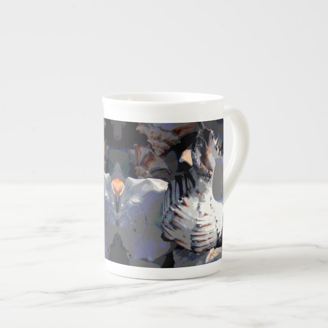Taza De Porcelana Shell de mar a rayas (Derecha)