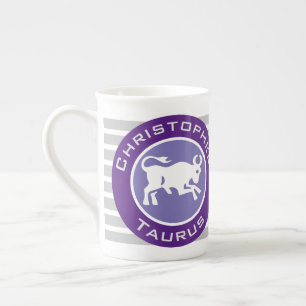 Taza De Porcelana Signo de estrella Taurus Zodiac con nombre de prop