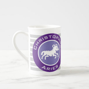 Taza De Porcelana Signo estrella de Aries Zodiac con nombre de propi