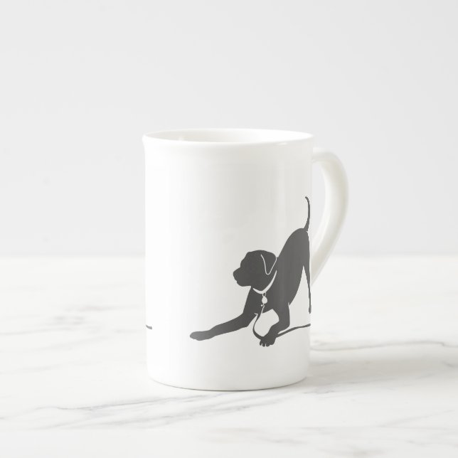 Taza De Porcelana Silhouette de recuperación de Labrador (Derecha)