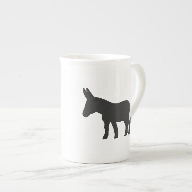 Taza De Porcelana Silhouette de una mula (Derecha)