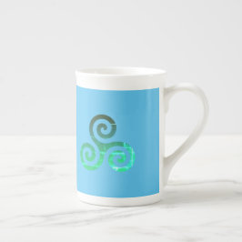 Taza De Porcelana Símbolo celta antiguo Triskele Esmeralda