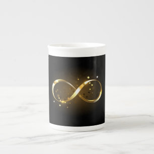 Taza De Porcelana Símbolo de infinito dorado