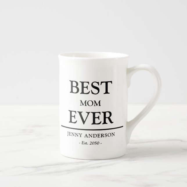 Taza De Porcelana Simple Custom Design Best Mom Ever Mothers Gift (Derecha)