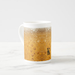 Taza De Porcelana Simple Gold Beer Monogram Christmas party