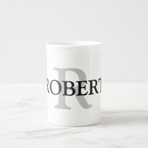 Taza De Porcelana simple mínimo añadir su nombre MONOGRAM GROOMSMEN 