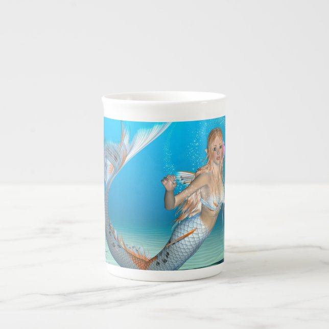 Taza De Porcelana Sirena Encantadora (Frente)