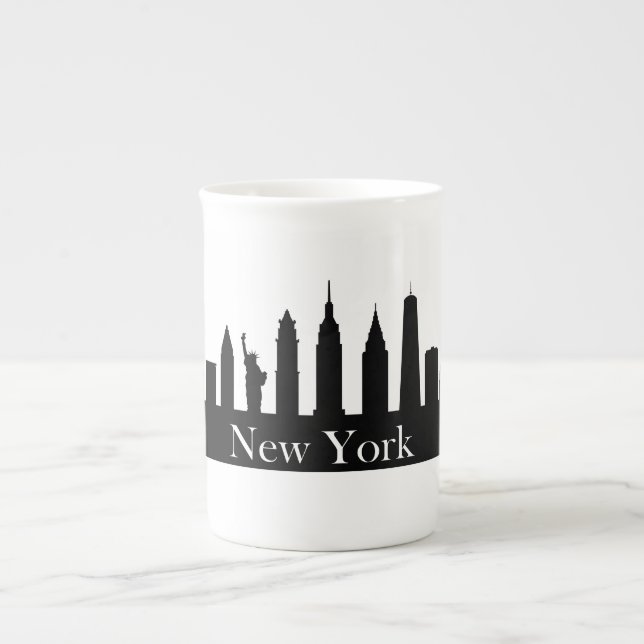Taza De Porcelana Skyline New York (Frente)