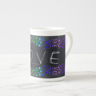 Taza De Porcelana SlipperyJoe ama burbujas rojo naranja amarillo ver