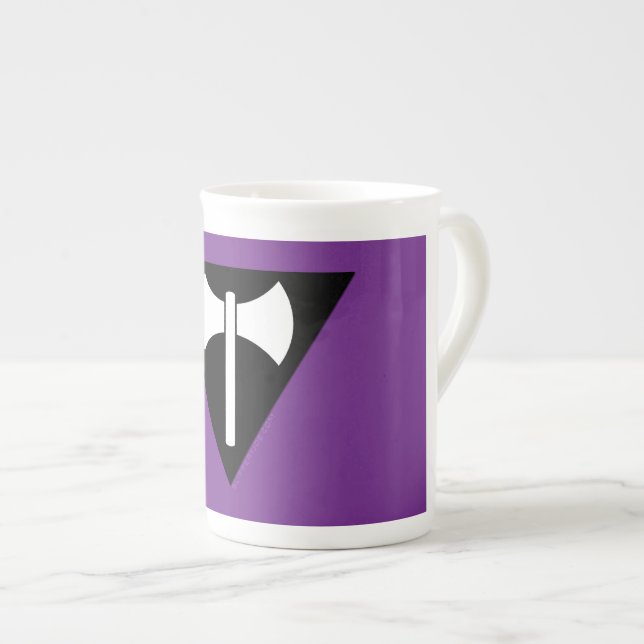 Taza De Porcelana SlipperyJoe bandera del orgullo lesbiano poderoso  (Derecha)