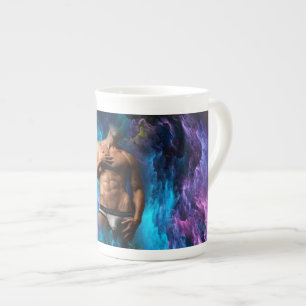 Taza De Porcelana SlipperyJoe hombre muscular macizo de ropa interio