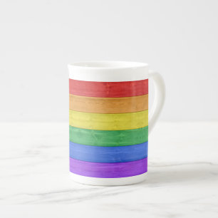Taza De Porcelana SlipperyJoe's clásico arcoíris táctil artesanal 