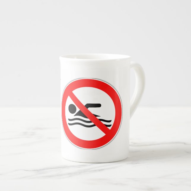 Taza De Porcelana SlipperyJoe's Do Not Spoon Bacon red Advertencia m (Derecha)