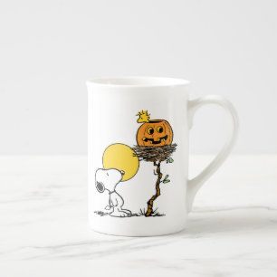 Taza De Porcelana Snoopy & Woodstock Nest con Jack O' Lantern