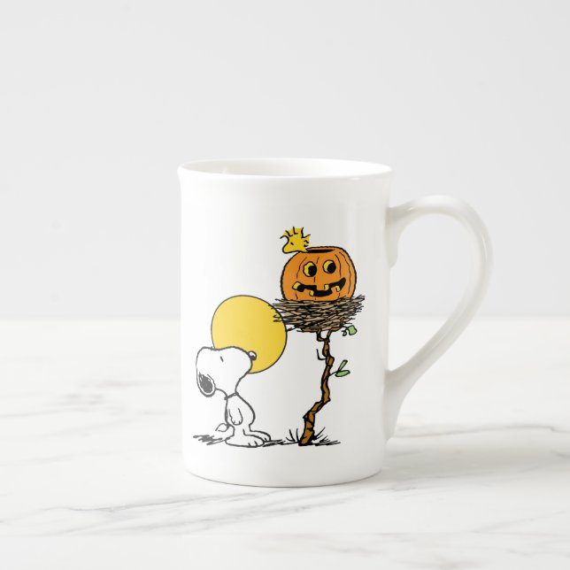 Taza De Porcelana Snoopy & Woodstock Nest con Jack O' Lantern (Derecha)