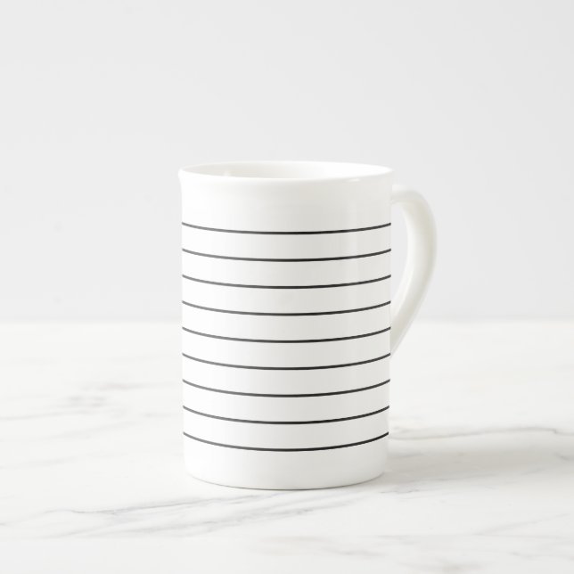 Taza De Porcelana Sofisticadas Stripes Black and White Tea Cup (Derecha)